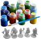 iPEAU Adventure Starter Role-playing Paint Set 15 x 20ml Warpaint Acrylic paints a Brush-On Primer, 5 FREE Miniatures & 1 Brush - For Warhammer & Dnd