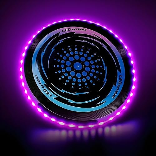 Begonia Leuchtend Frisbee Scheibe, Ultimate Flying Disc Spielzeug mit 42 LED-Lichter, Farben Frisbee Flugscheibe Geschenk für Kinder Erwachsene Spaßsport Freien(Zwei integrierte CR2016 Knopfzellen)
