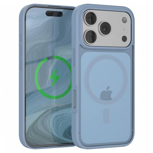EAZY CASE Ultra Schutz Outdoor Hülle kompatibel mit iPhone 17 Pro kompatibel mit Qi-Charging, hochwertige Schutzhülle Aufprallschutz, Kratzfest, Handyhülle mit Kameraschutz, Hell Blau - Qi Charging