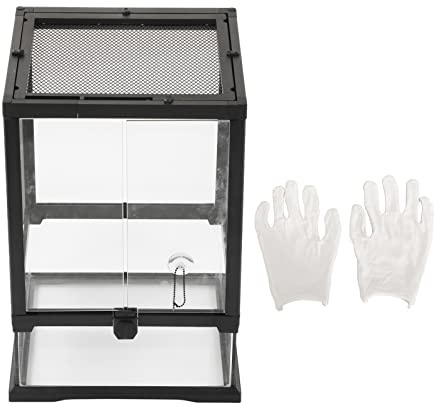 Reptilien-Glas-Terrarium-Tank, vielseitig einsetzbar, ausbruchsicher, transparent, atmungsaktiv, Reptilien-Split-Regenwald-Tank
