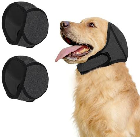 XSDSLS 2Pcs Cache-Oreilles Chien, Cache-Oreille Anti-Secousses Capuche Apaisante Housses d'oreille de Protection du Bruit Chiens,Garder Chaud Protéger Contre Froid,Bain Natation (Gris, L)