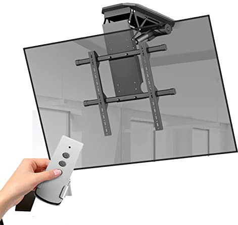 Motorized Ceiling Mount, TV Lift Mount With Remote And Switch Control, Suitable for 32-70 Inch TV, Both Ceiling And Wall Mounted Installation