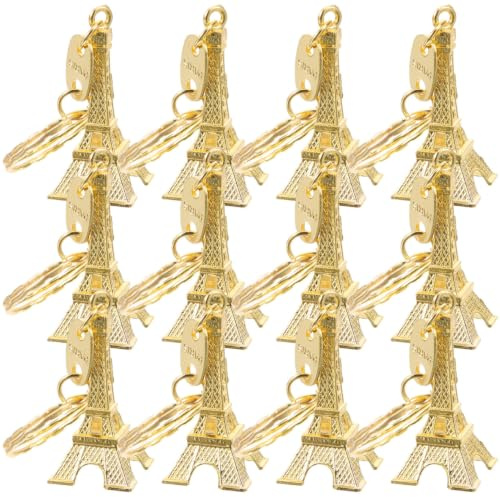 CALLARON 24 Pièces Porte-clés Rétro Avec Pendentif Mini Tour Eiffel, Accessoire Mignon Pour Sac à Main, Femme
