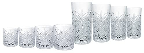 CreaTable, 15459, Serie Timeless, 8-teiliges Gläserset, Gläser Set, spülmaschinen- und mikrowellengeeignet, Qualitätsproduktion