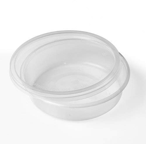 We Can Source It Ltd - 250 x Round 8oz Microwave Clear Plastic Food Containers Freezing Takeaway Hot Cold Foods - 120mm (D) x 30mm (H) by wecansourceitltd®