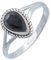 mantraroma Damen Ring 925 Silber Onyx Edelstein schwarz dezent verspielt