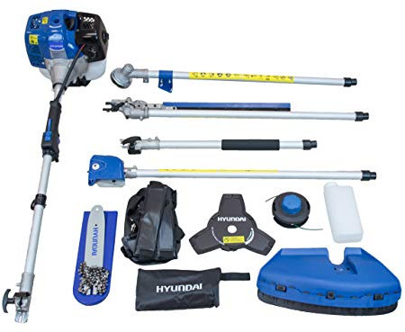 Hyundai HY-HYMT43 KIT Desbrozadora Multifunción 4 EN 1, Potencia Máxima 1.5 Kw, Cilindrada 42.7 cc, Azul