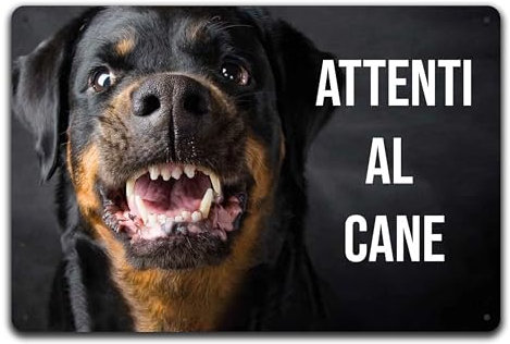 Cartel de señal de advertencia de perro de aluminio compuesto 3 mm (30 cm x 20 cm), Rottweiler
