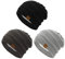 Durio Mütze Damen Winter Strickmütze Grobstrick Warme Beanie mit Innenfutter Schwarz Grau u. Hellgrau
