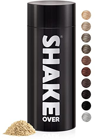 SHAKE OVER Veganes Streuhaar zur Haarverdichtung, mit Zink angereicherte Fasern, hochwertiges Schütthaar, Made in Europe (30 g, LIGHT BLONDE)