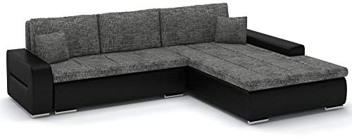 Sofini Wohnlandschaft Toronto 240/200 mit Schlaffunktion! Eckcouch mit Bettkästen! Best Wohnlandschaft! (Lawa 17+ Soft 11 Rechts)