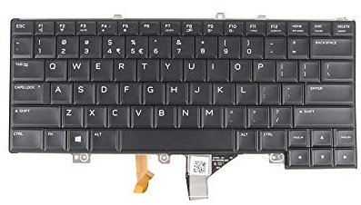 Abakoo Tastatur, kompatibel mit Dell Alienware 15 R3, mit hintergrundbeleuchtetem Rahmen, Schwarz