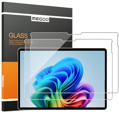 MEGOO ArmorShield Displayschutz für Microsoft Surface Pro 11/10/9/8/X | Surface Pro 12th Edition for Business (13), 9H gehärtetes Glas, Surface Pen kompatibel, 2 Stück