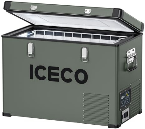 ICECO VL45 Portable Refrigerator with SECOP Compressor, 45 Liters Platinum Compact Refrigerator, DC 12/24V, AC 110-240V, 0℉ to 50℉, Home & Car Use (with Insulated Cover)