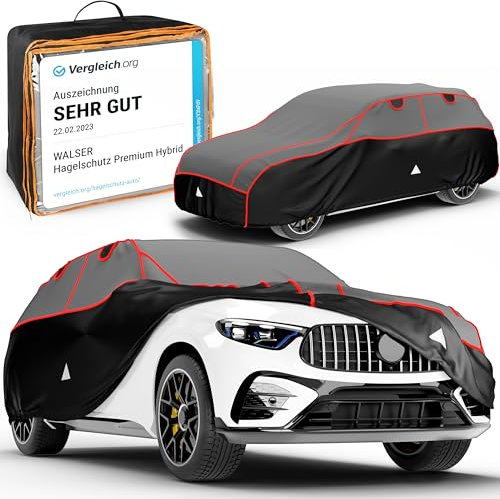 Walser Hagelschutz Abdeckplane Auto, Vergleichssieger Sehr Gut* Auto Hagelschutzplane, Abdeckplane Auto Premium Hybrid, Autogarage Abdeckung, Abdeckung Auto 100% Polyester, Abdeckung Größe 9 SUV/Van