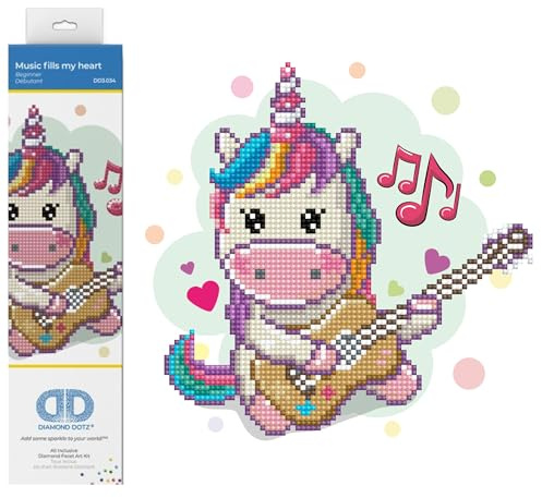 DIAMOND DOTZ Painting, DD3, Beginner Kit, Music Fills My Heart, 23 x 23cm