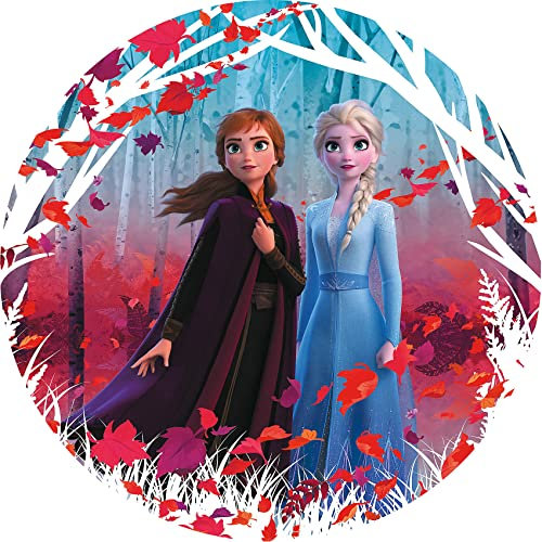 Komar Disney DOT runde und selbstklebende Vlies Fototapete Frozen 2 Winter is coming - Ø Durchmesser 125 cm - 1 Stück - Tapete, Kinderzimmer, Mädchen - DD1-006