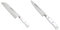 Arcos Riviera Blanc Cuchillo Santoku, 180 mm (estuche) + Riviera Blanc Cuchillo mondador, 100 mm, color Blanco