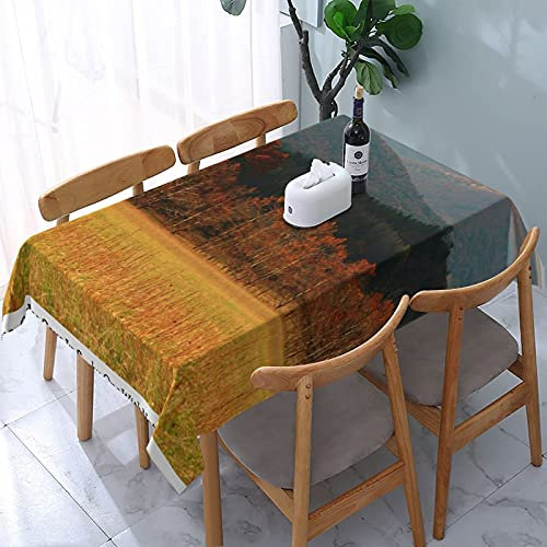 Tischdecke USA Tennessee. Cades Cove in Smoky Mountain Wiederverwendbare Rechteck-Tische Essbereich Polyester Tischbezug 137X183CM