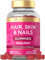 Hair Skin and Nails Gummies | 5000mcg Biotin | 120 Gummies | with Vitamins A, B12, B6, C, D, E & Zinc | Natural Raspberry Flavour | by Carlyle