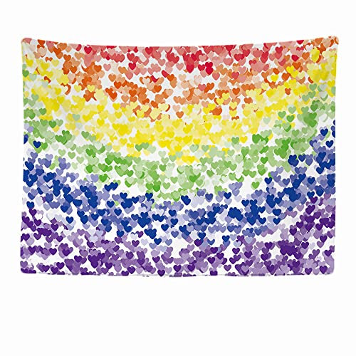 Ulticool - Regenbogen Flagge Deko Herzen - Wandteppich - 200x150 cm - Valentinstag für ihn/sie - Großer Tapisserie - Poster Verzierung Liebe Geschenk Liebe Love You