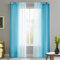 Deconovo Voile Vorhänge Durchsichtig Gardine Balkon mit Ösen, 245x140 cm(HöhexBreite), Blau, 2er Set