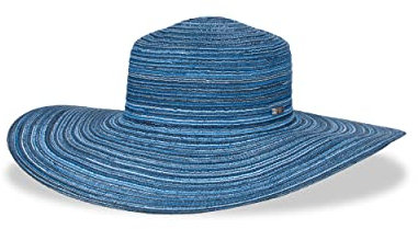 Jessica Simpson Chapeau de paille à large bord pour femme, bleu, Taille unique