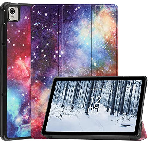 RanTuo Tablet Case for Nokia T21, PU Skin, Light and Thin, Waterproof, Dustproof, Anti-Fall Protective Case for Nokia T21.(The Galaxy)