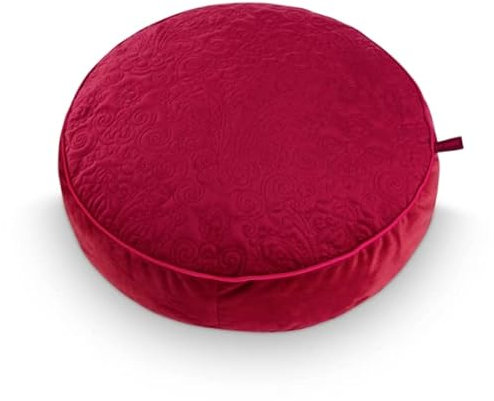 PiP Studio Kissen Quiltey Days/Suki, rund aus Samt, Gemustert, 2 Verschiedene Seiten, 40 cm, (Dark pink)