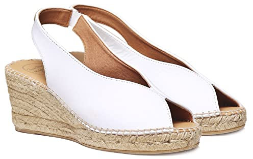 Toni Pons Women's Leather Espadrille - Laila-P - White, 9 UK - 42 EU