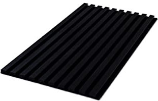 Wandverkleidung | Lamellenverkleidung | Akustikpaneel | Wandpaneele auf filz | Akustikfilz | Lamellenwand | Lamellen dekor | Schwarz | 90cm Hoch | 45cm Breit |