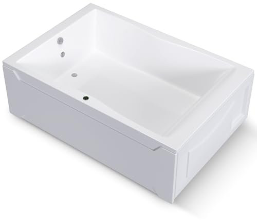 Aquade Acryl Badewanne 180x120 Modell: Hamburg - Weiß Badewanne Komplettset 180x120 - Badewannen Mit Wannenträger + Schürze + Ab-Überlauf mit Zulauf + Led