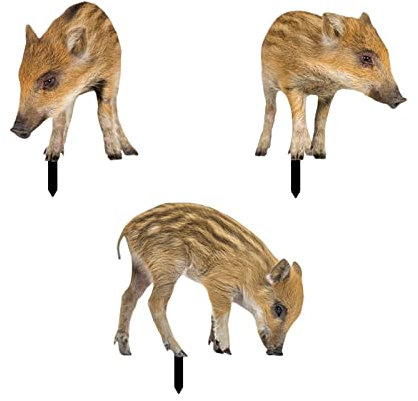 FeiliandaJJ Gartenstecker Wildschwein 3er Set Acryl Niedlich Schweine Gartenfigur zur Gartendekoration Gartenstecker Gartendeko für Hinterhöfe Gärten Rasen Outdoor Dekoration