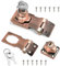 PERFETSELL Lot de 2 serrures de sécurité verrouillables avec dispositif de verrouillage pour portes, porte d'entrée, porte de garage, caisse en bois, fenêtres, armoires (bronze rouge)