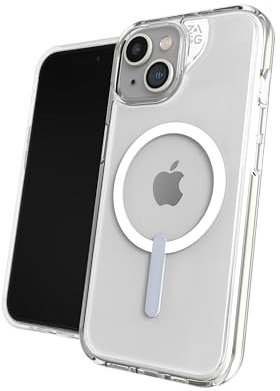ZAGG Crystal Palace Snap, Graphen-verstärkte Hülle für iPhone 13, 14 und 15 [6.1-Inch], MagSafe kompatibel, kein Vergilben, stossfeste Abdeckung für die Rückseite (Transparent)