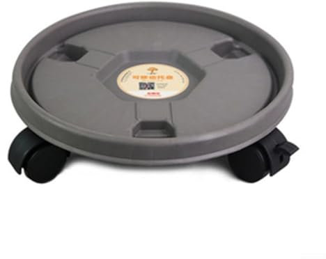 Base de pot de fleurs, support rond pour plantes en pot sur roulettes, support mobile à roulettes, palette amovible avec roulettes (gris)