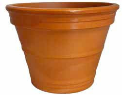 Generico Pot en terre cuite diamètre 50 cm, hauteur 34 cm + dessous de plat en terre cuite - fleur en pot fabriqué en Italie