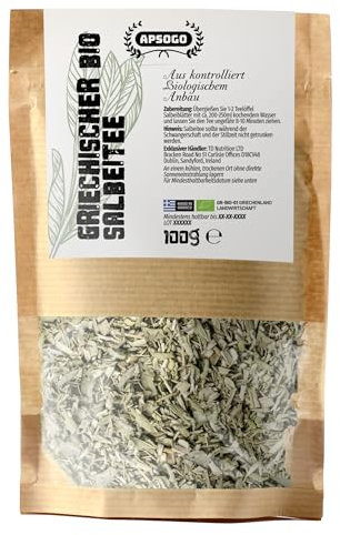 APSOGO Bio Salbeitee aus Griechenland - Premium Qualität & ausgezeichneter Geschmack (100gr)