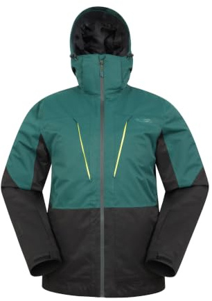 Mountain Warehouse Interstellar Mens Waterproof Padded Ski Jacket, Breathable, Taped Seams, Detachable Snow skirt - Best for Skiing, Sports, Walking