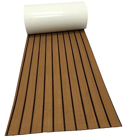 YARNOW 1pc Eva Boat Non-slip Cushion Mat 45x240cm Yacht Deck Mat Synthetic Boat Floor Pad for Rv Yacht Car Luxury Deck Decor Soundproof and Shockproof Light Brown