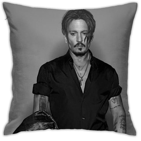 AJIUZI Johnny Depp Kissenbezug, weich, bequem, mit Reißverschluss, 45,7 x 45,7 cm