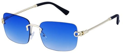 JNWHY Sonnenbrille Herren Rahmenlose Sonnenbrille Mit Schnittkante Modische Quadratische Sonnenbrille Für Herren Trend 6