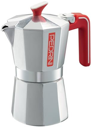 Pedrini Caffettiera Ecomoka, moka 6 tazze, alluminio riciclato certificato