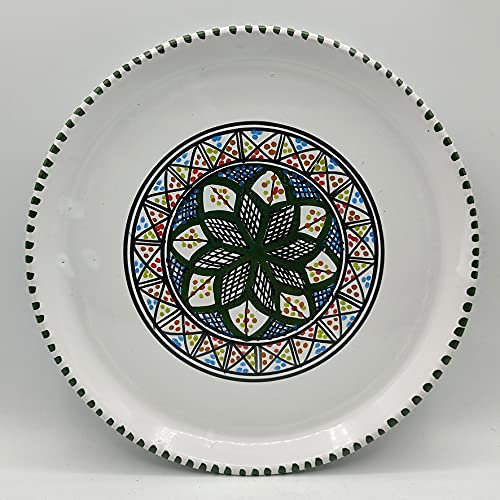 Piatto Piano Decorativo in Ceramica Tunisina, Dipinto a Mano per Portate Eleganti 2502211101