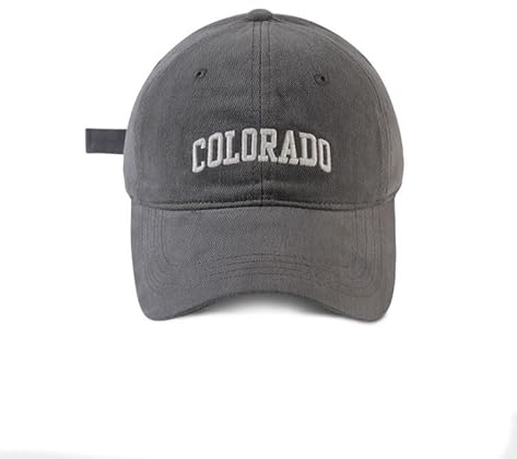 COTIDI Colorado Herren-Mütze, 100% Baumwolle, Baseballkappe, verstellbar, grau, One Size