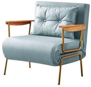 FQCXCKJ Schlafsofa, verstellbar, Schlafcouch, moderner Liegesessel aus Kunstleder, Hellblau 80
