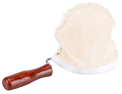 Colador para filtro de café hecho a mano de tela de franela lavable reutilizable con mango de madera (36 x 25 m/14,2 x 9,8 pulgadas)