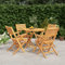 KATERYY 5-TLG. Garten-Essgruppe Massivholz Teak,Klassische Gartengarnitur aus massivem Teakholz für besondere Stunden im Freien