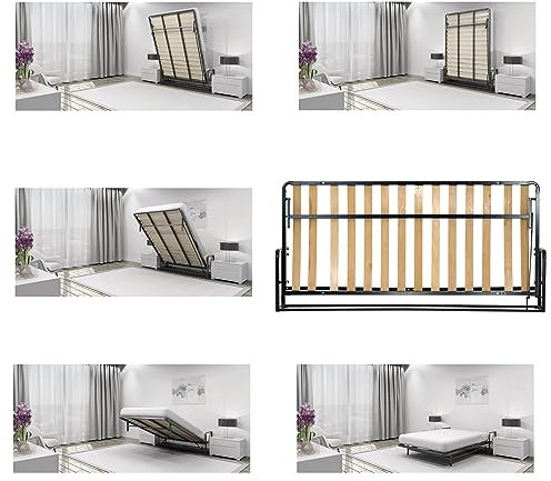 Wallbedking Classic Einzel-WANDBETT (quer) 200 x 90 cm (Klappbett, Schrankbett, Gästebett, Funktionsbett) Horizontal 200 x 90 cm