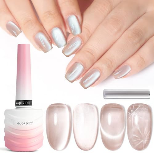 DouborQ 15ml 9D Wide Cat Eyes Gel Nail Polish Magnetic Starry Sky Gel Polish Effect Gel Nail (Moonlight Nude - C05, 15 ML)